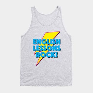 ENGLISH LESSONS ROCK! LIGHTNING LOGO SLOGAN FOR TEACHERS, LECTURERS ETC. Tank Top